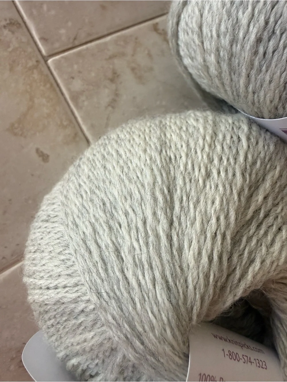 Knit Picks Palette Finnley Heather Kids Wool Yarn - Light Grey